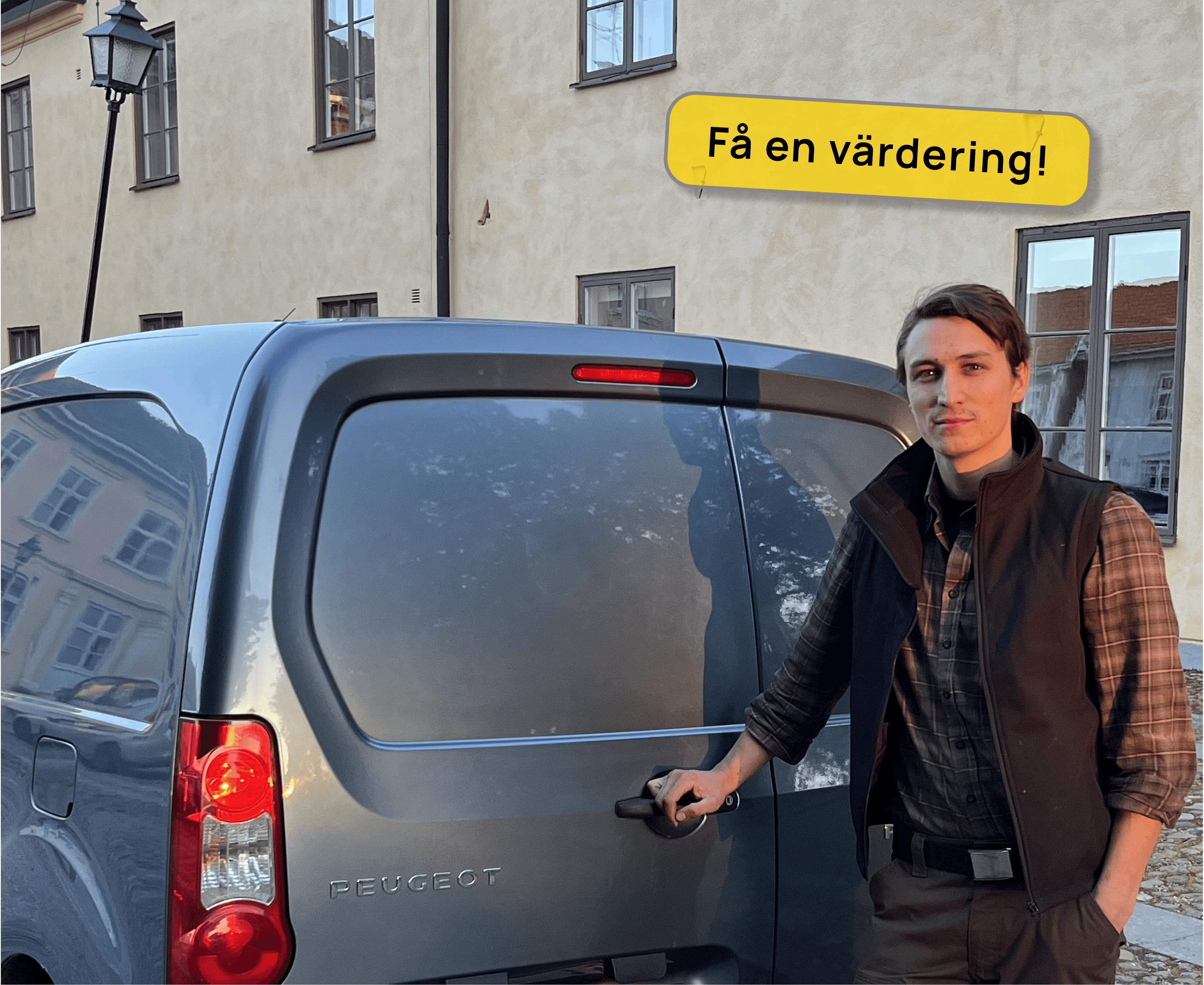 Bilmäklare i en bil porträtt