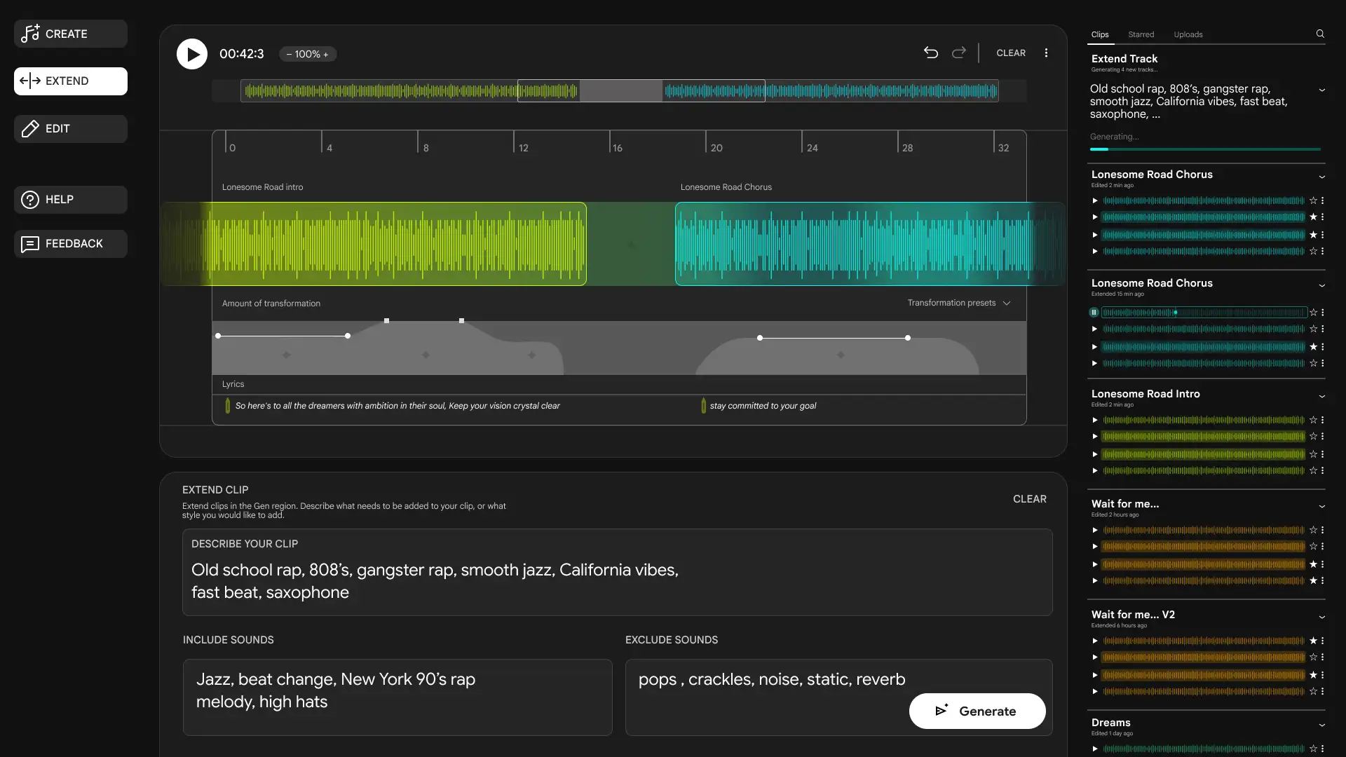 Google Lyria Product Interface