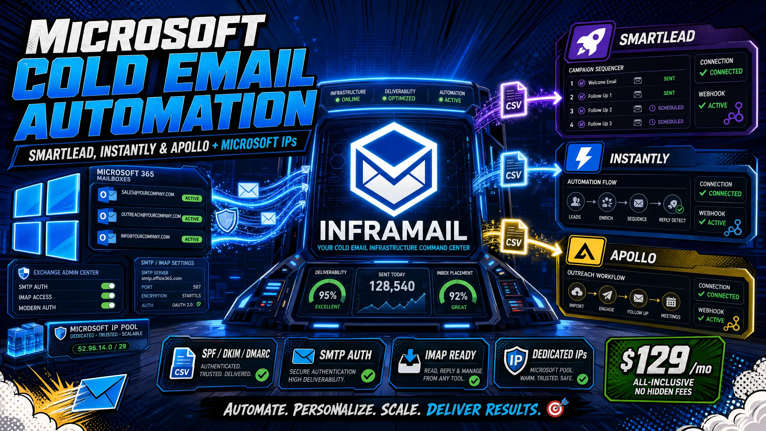 Microsoft Cold Email Automation: Integrating Smartlead, Instantly & Apollo with Microsoft IPs