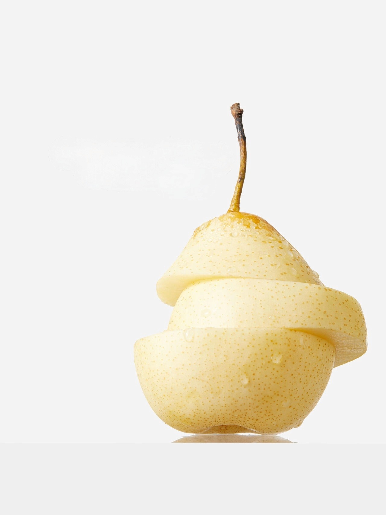 Spiral cut pear detail photography by Lefty Studio