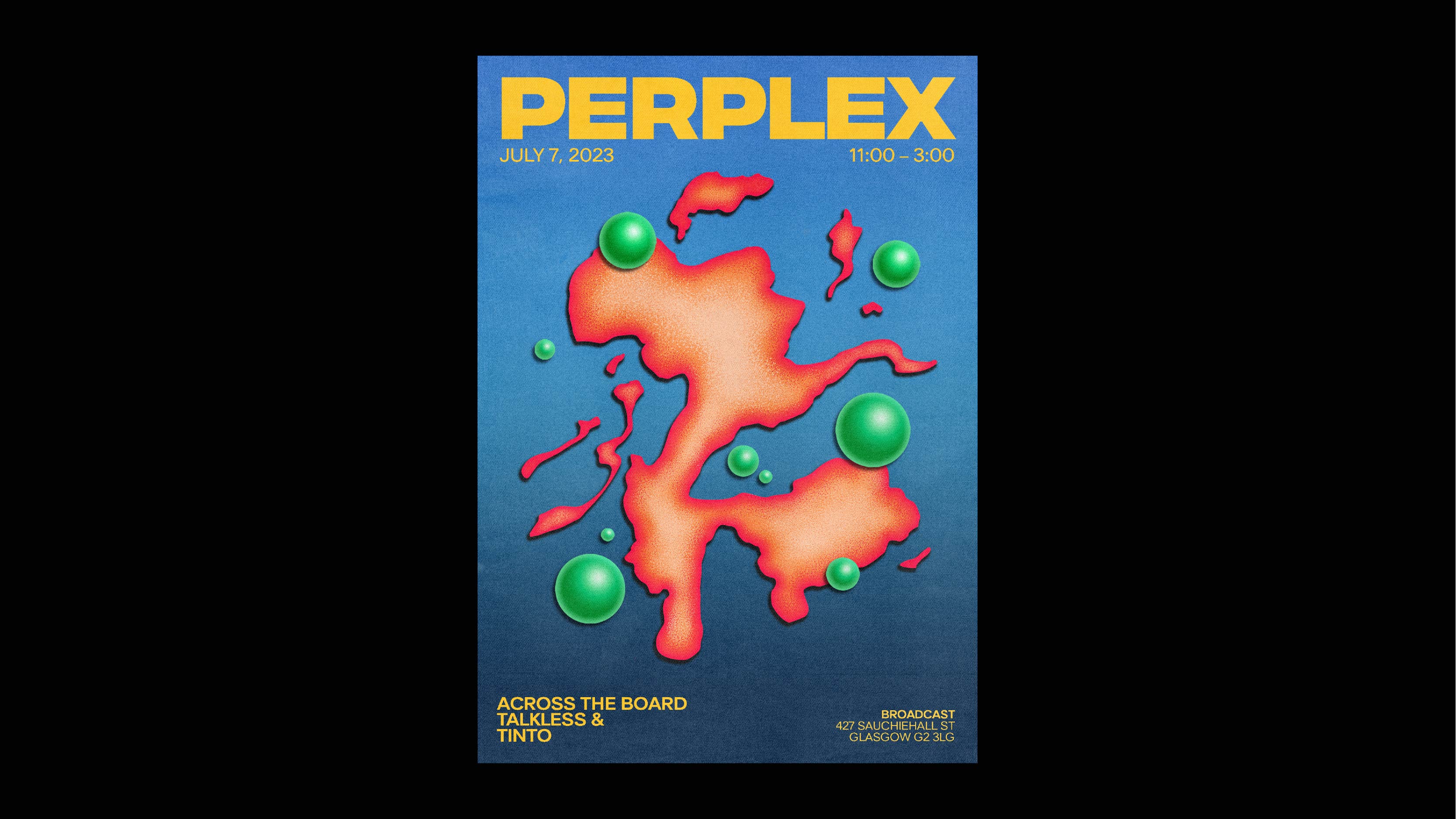 Print Design - Modern, colourful poster design for a club night featuring 3 DJ's