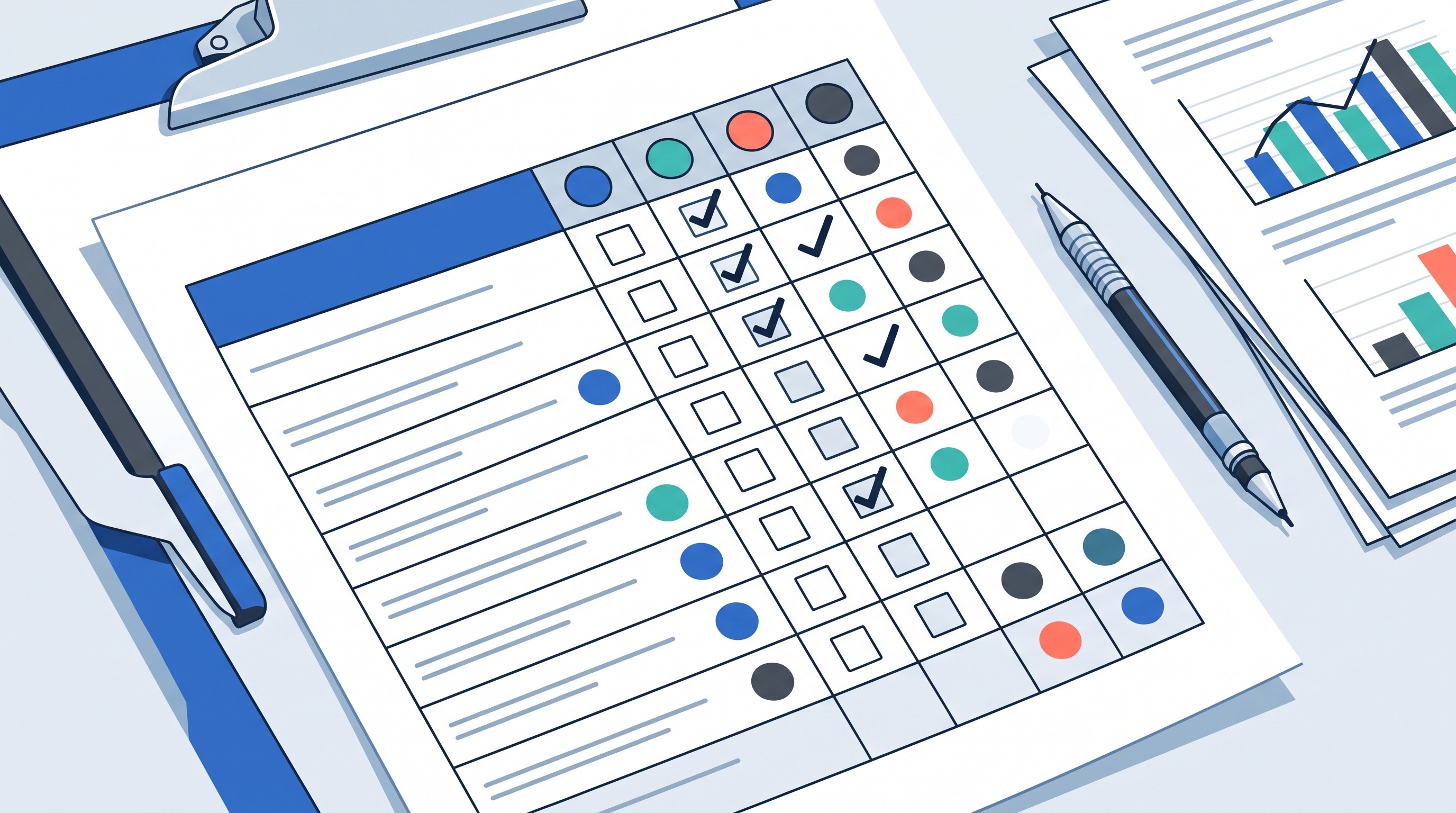 Statistical reporting checklist audit matrix