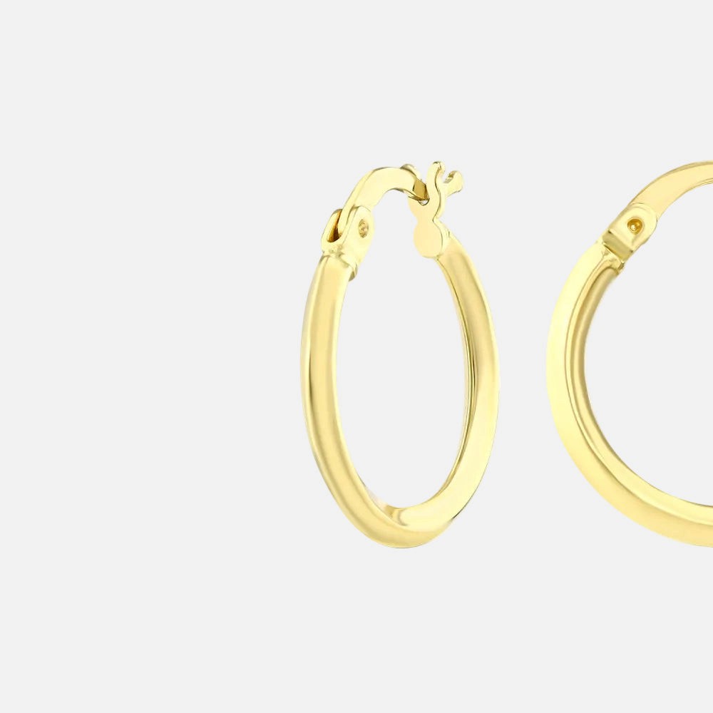 Assos Pırlanta 14 Ayar Altın Klasik Tasarım Halka Küpe Modeli