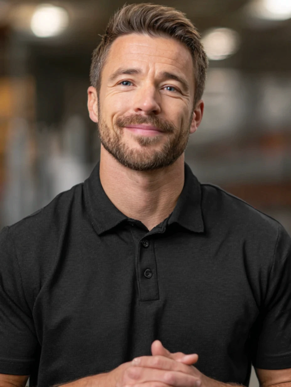 Solar worker smiling in warehouse