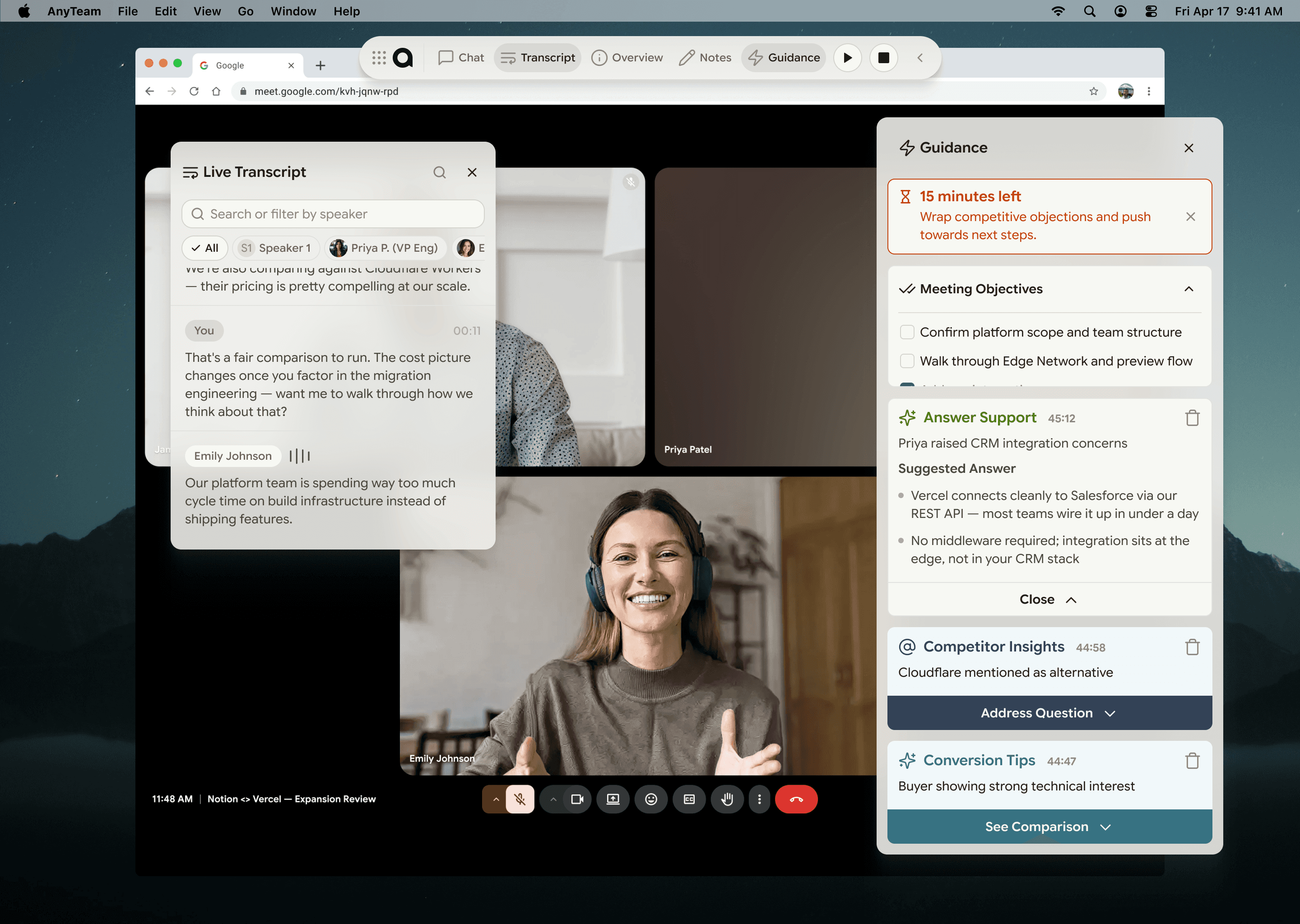 Meeting co-pilot interface