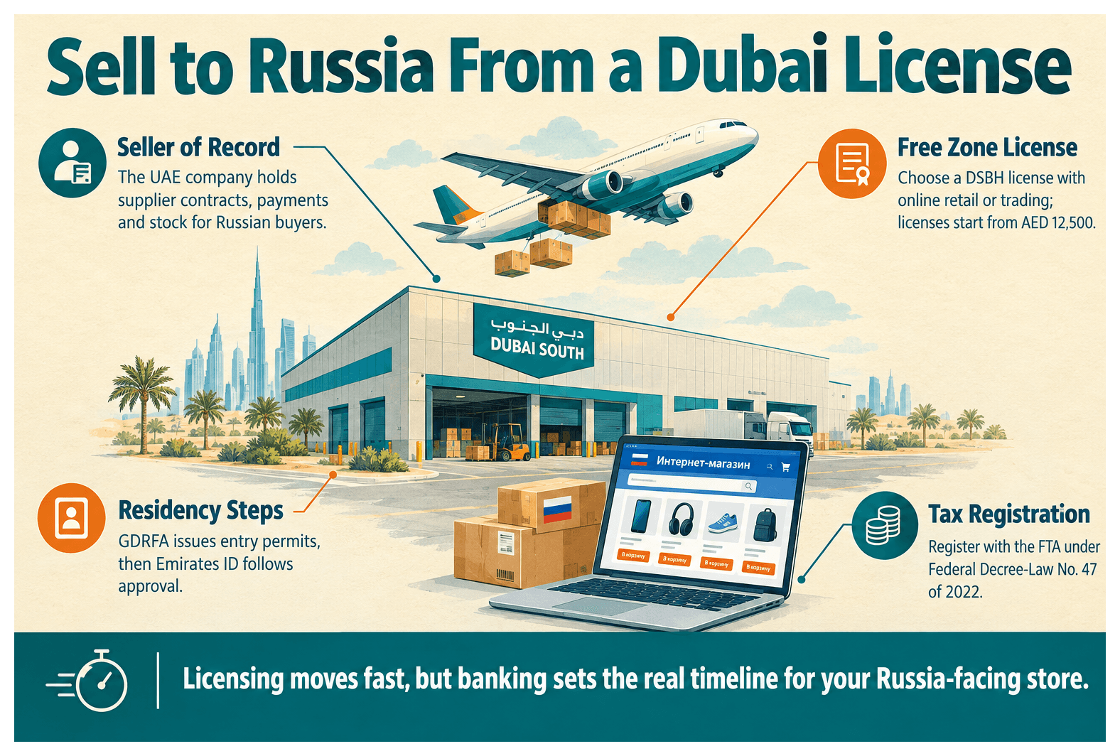 Infographic: Starting an E-Commerce Business in Dubai Targeting Russia Customers