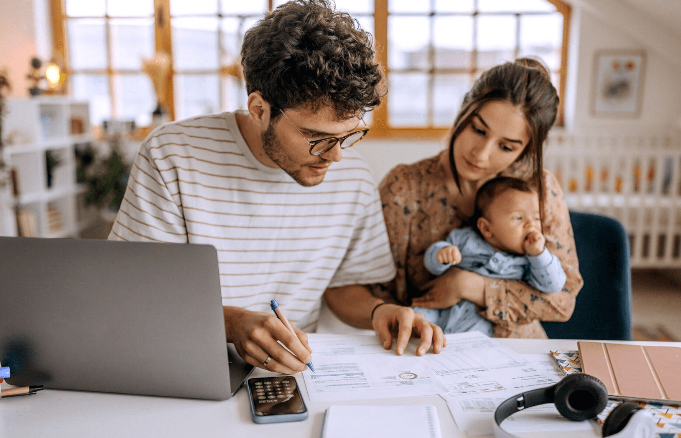 couple computing taxes