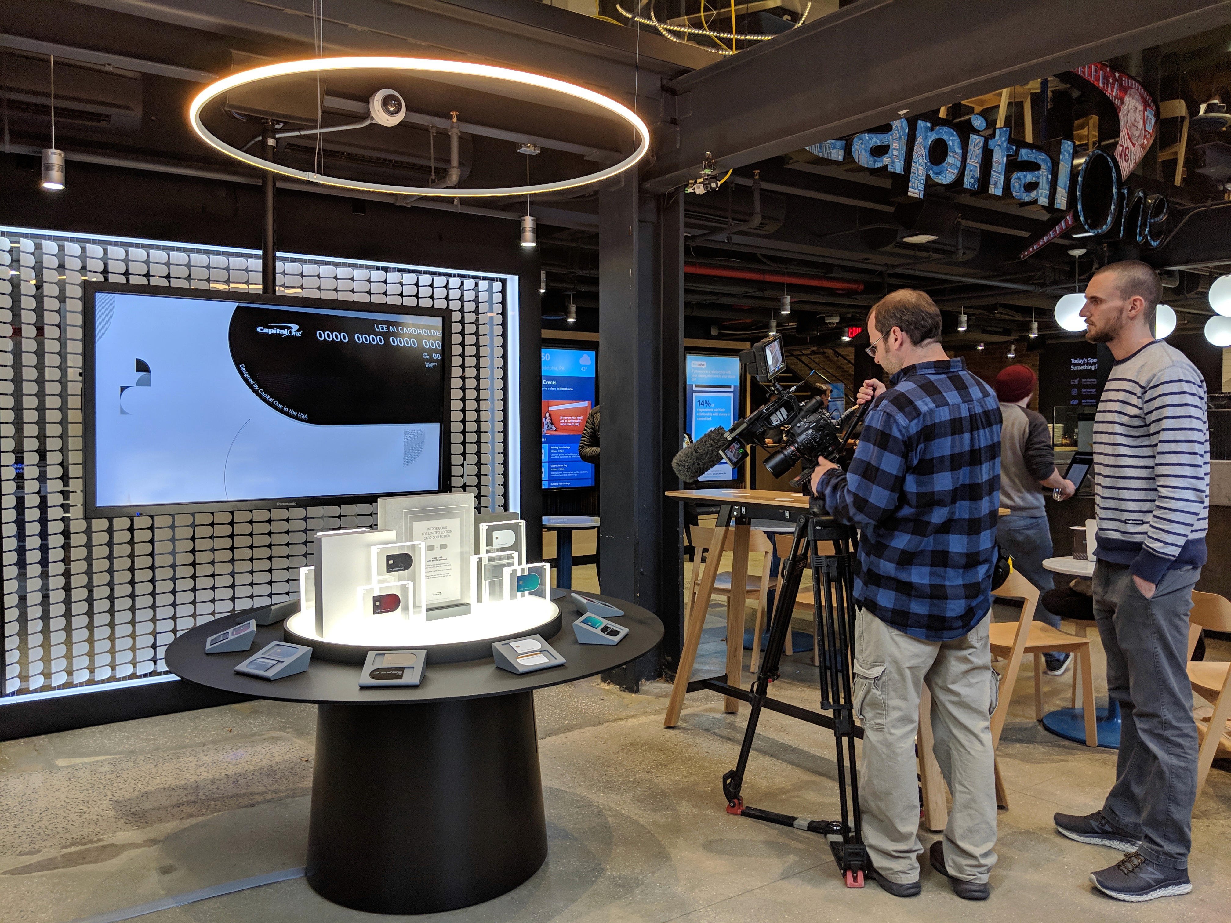 Picture of the main table being setup for the launch of the project.