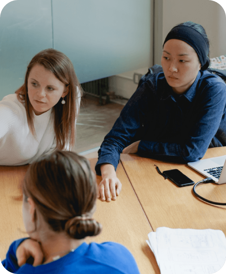 Designers and developers working side by side on a product sprint in real time.