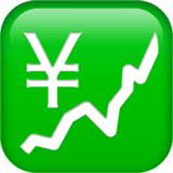 chart with increasing yen on green background emoji