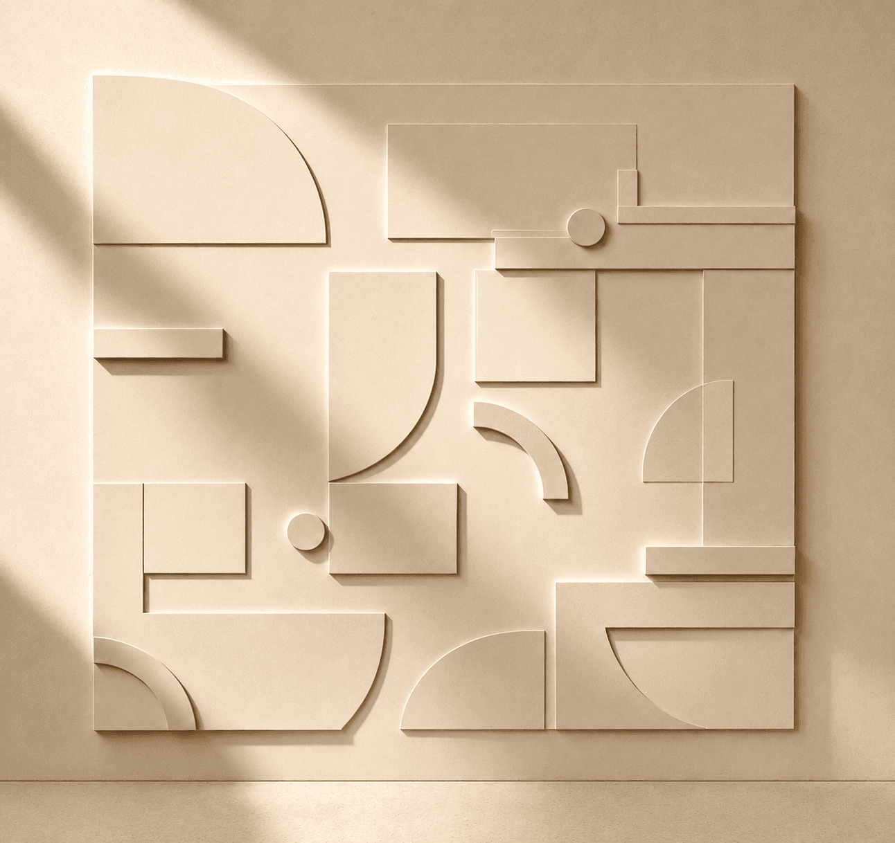 abstrakter Wandgestaltung mit geometrischen Formen
