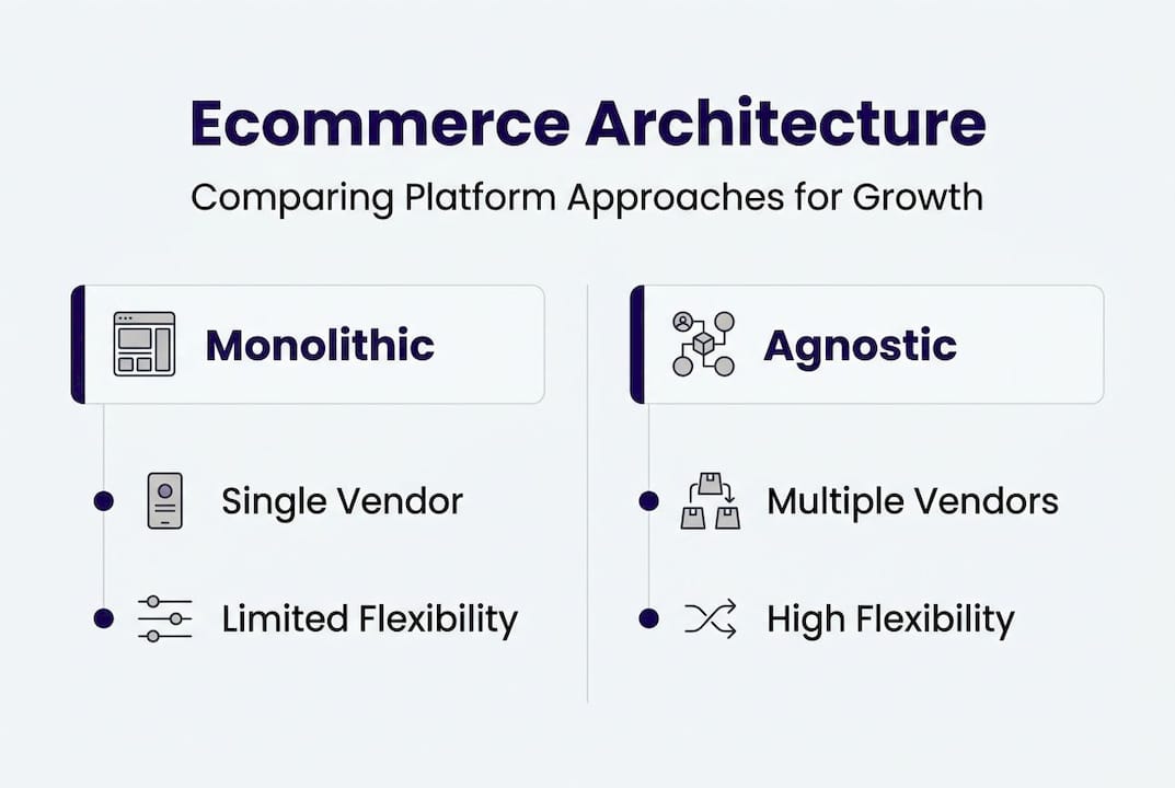 Infographic comparing ecommerce platform architectures