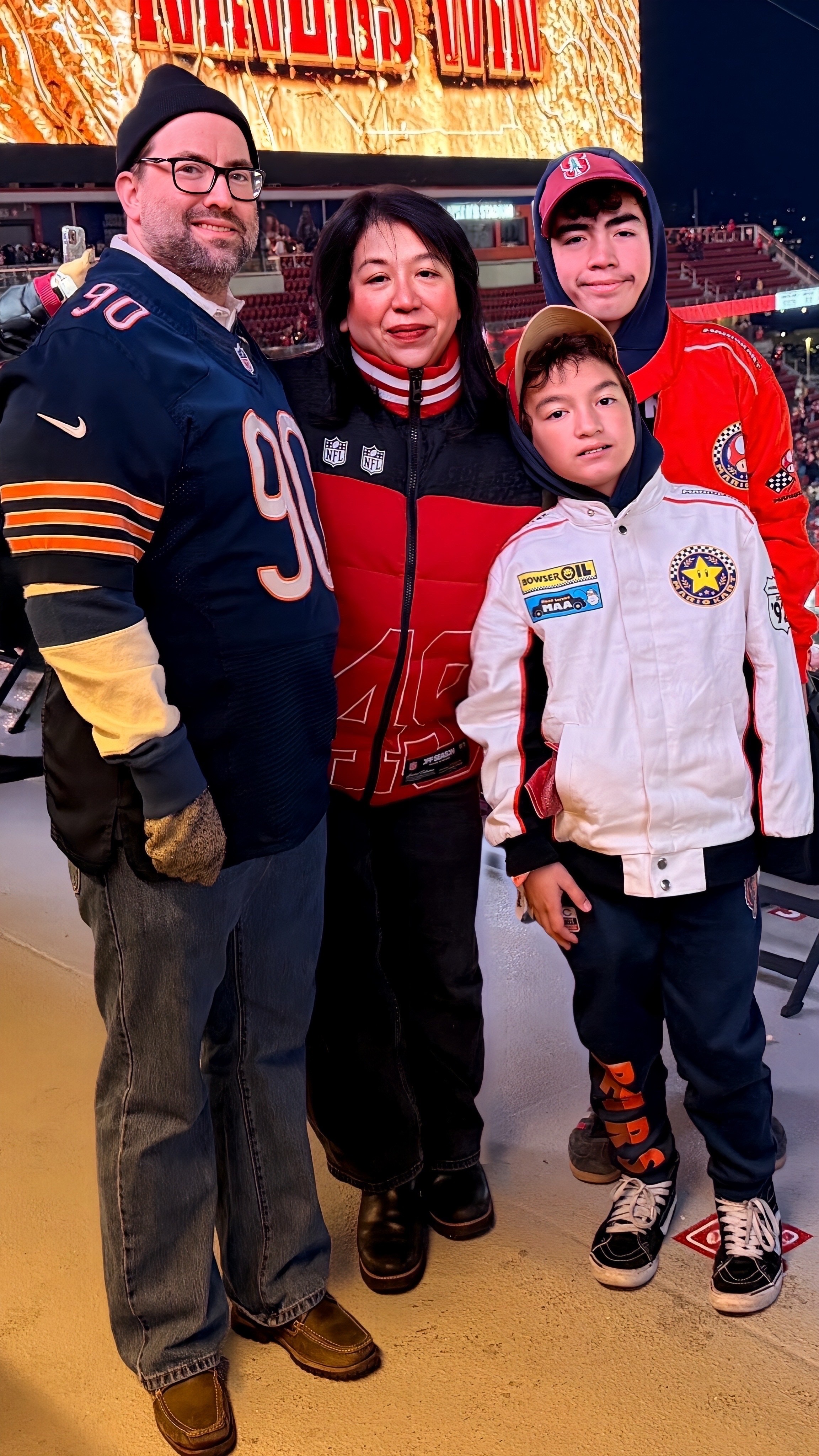 A school building stands against the backdrop of a clear sky