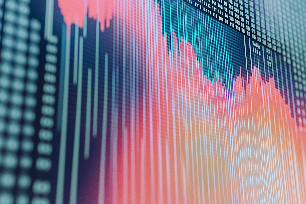Abstract financial data and stock market graph