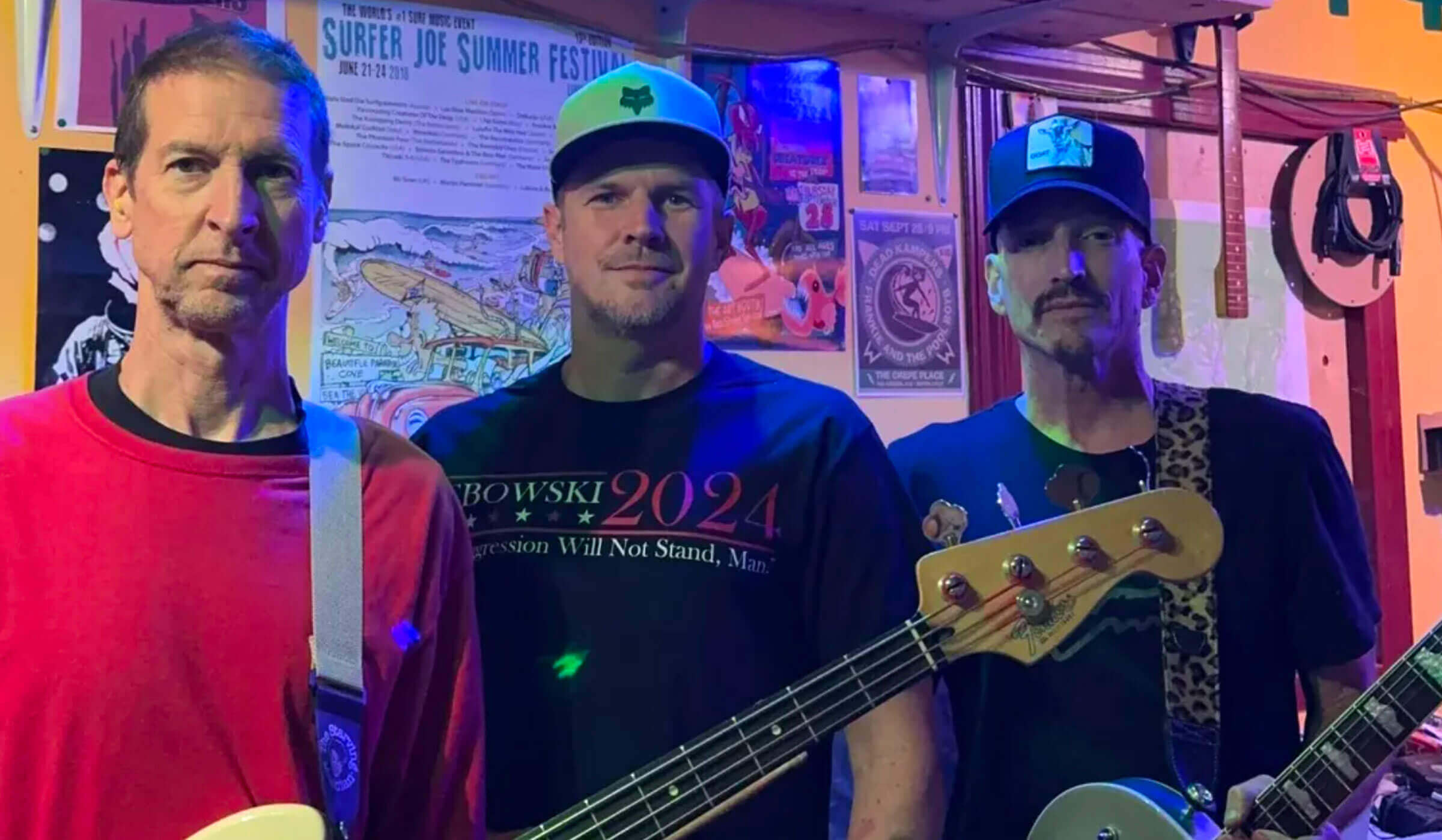 Dead Kampers Santa Cruz band in their studio.