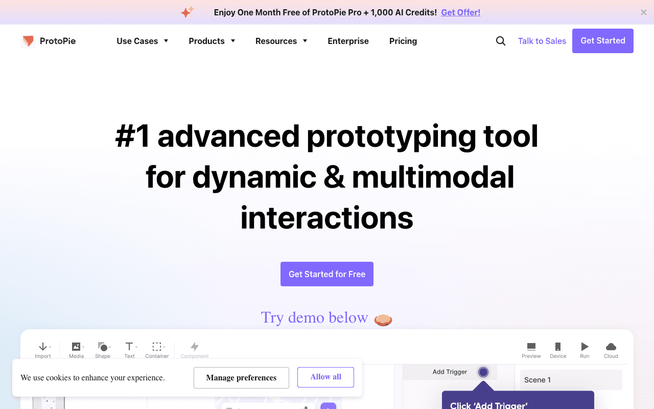 ProtoPie екранна снимка
