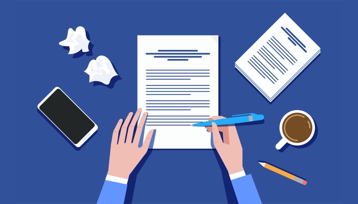 Illustration of two people adjusting interlocking gears within a circular arrow loop, surrounded by charts and checklists.