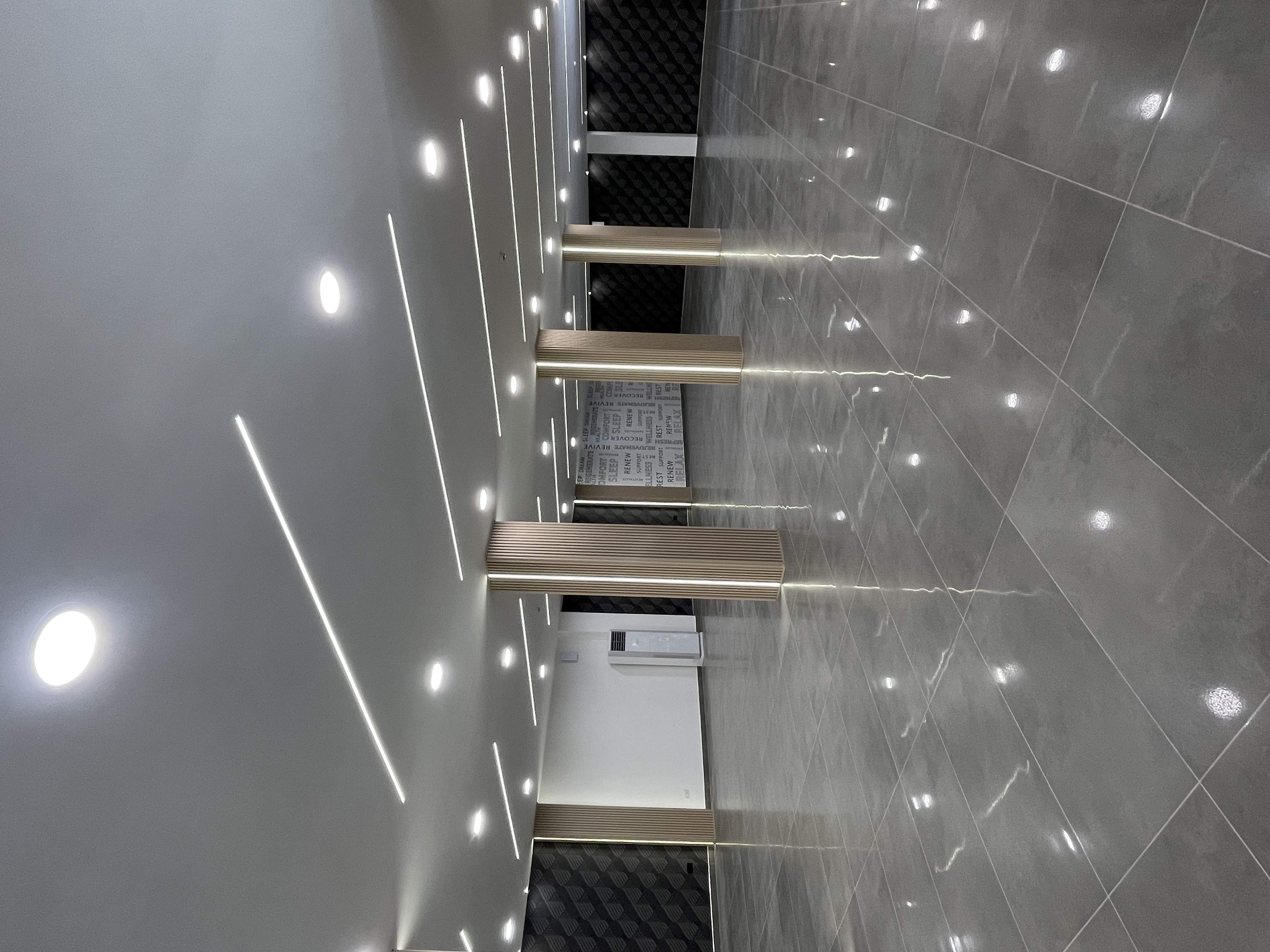Plaster Board Ceilings, LED Lighting and Fluted Wall Panels