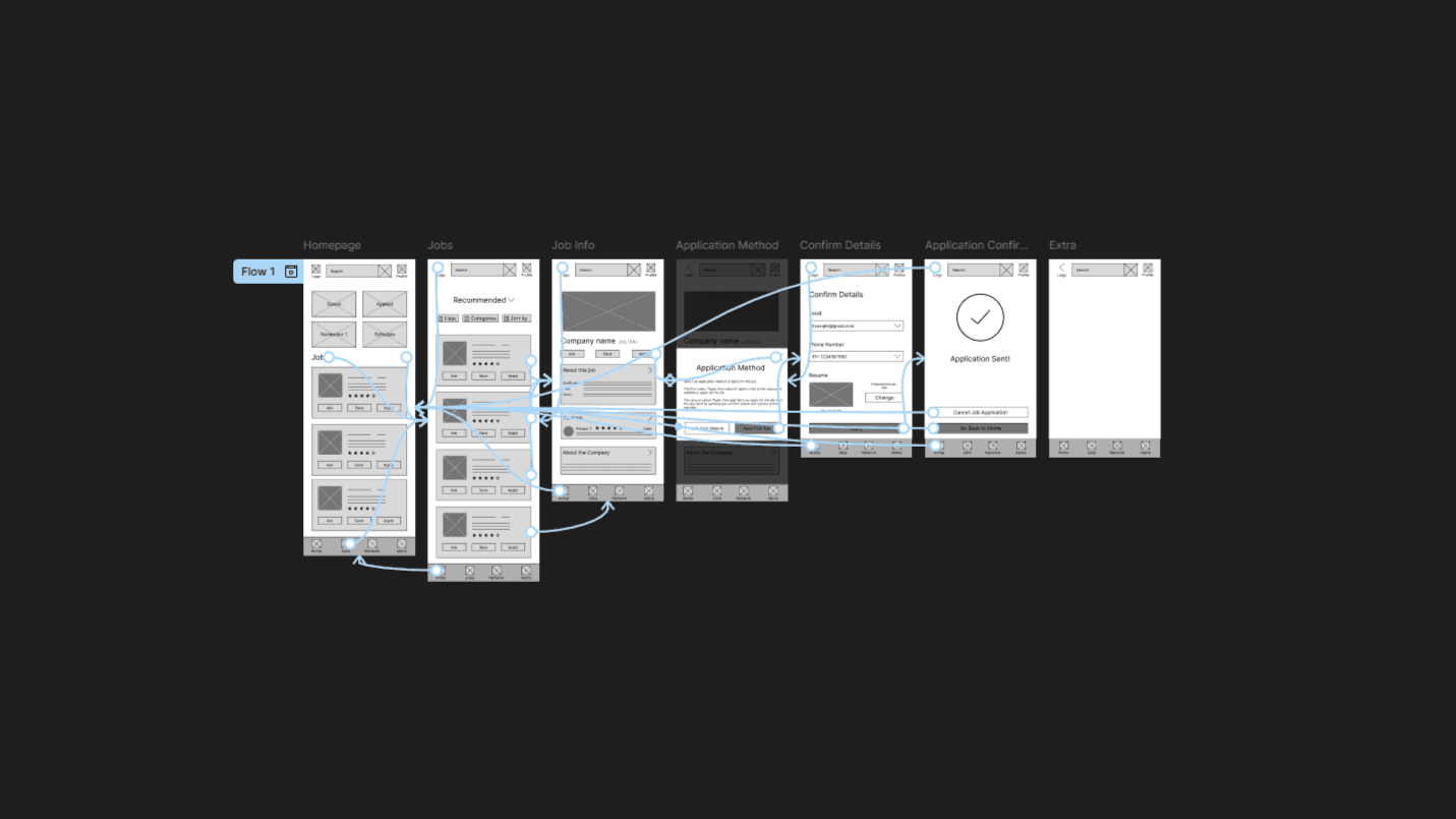 Lo-fi prototype for SkillSeekers app