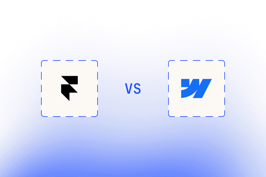 Framer vs Webflow in their logos