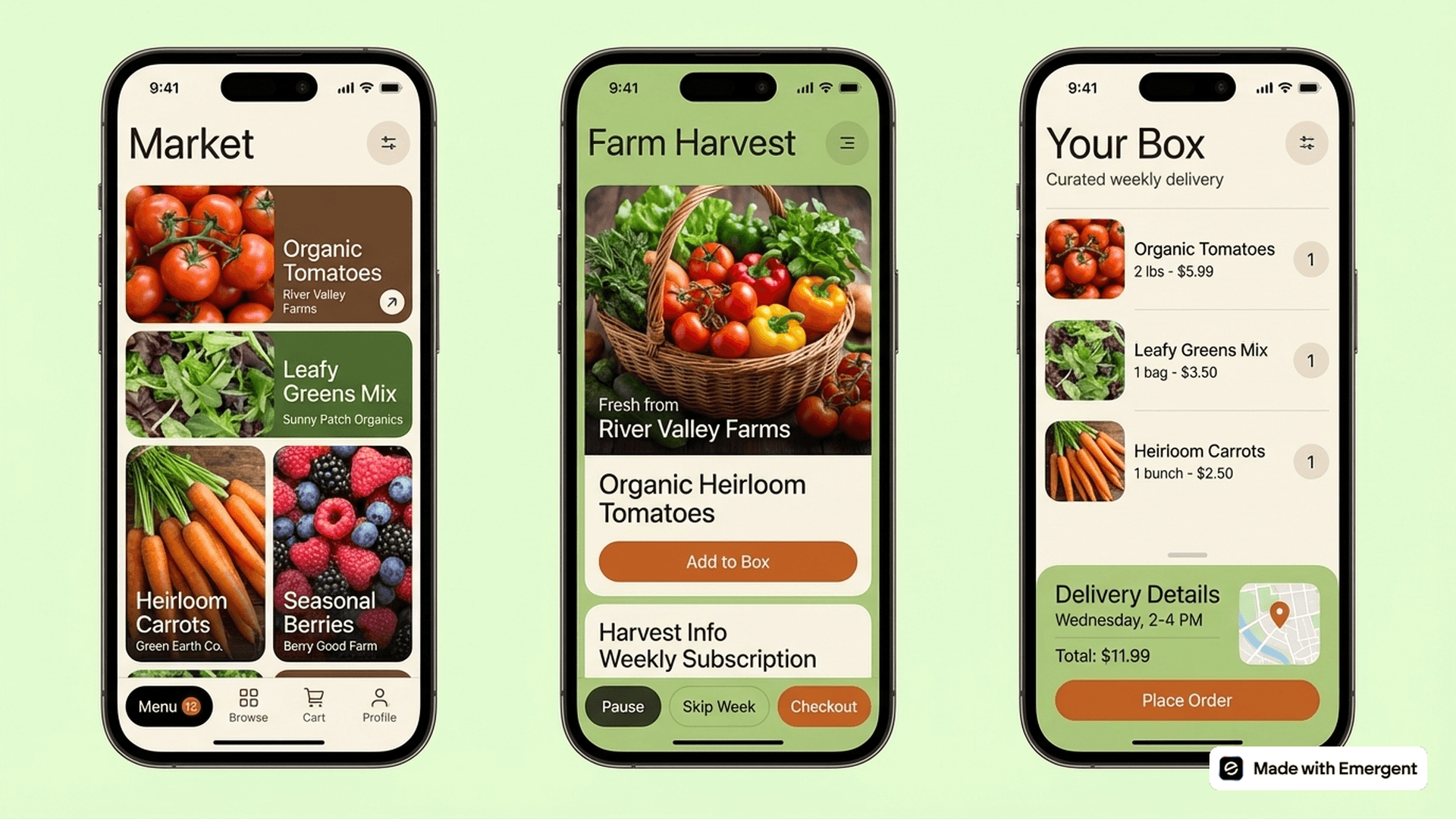 Vegetable Delivery App Made With Emergent