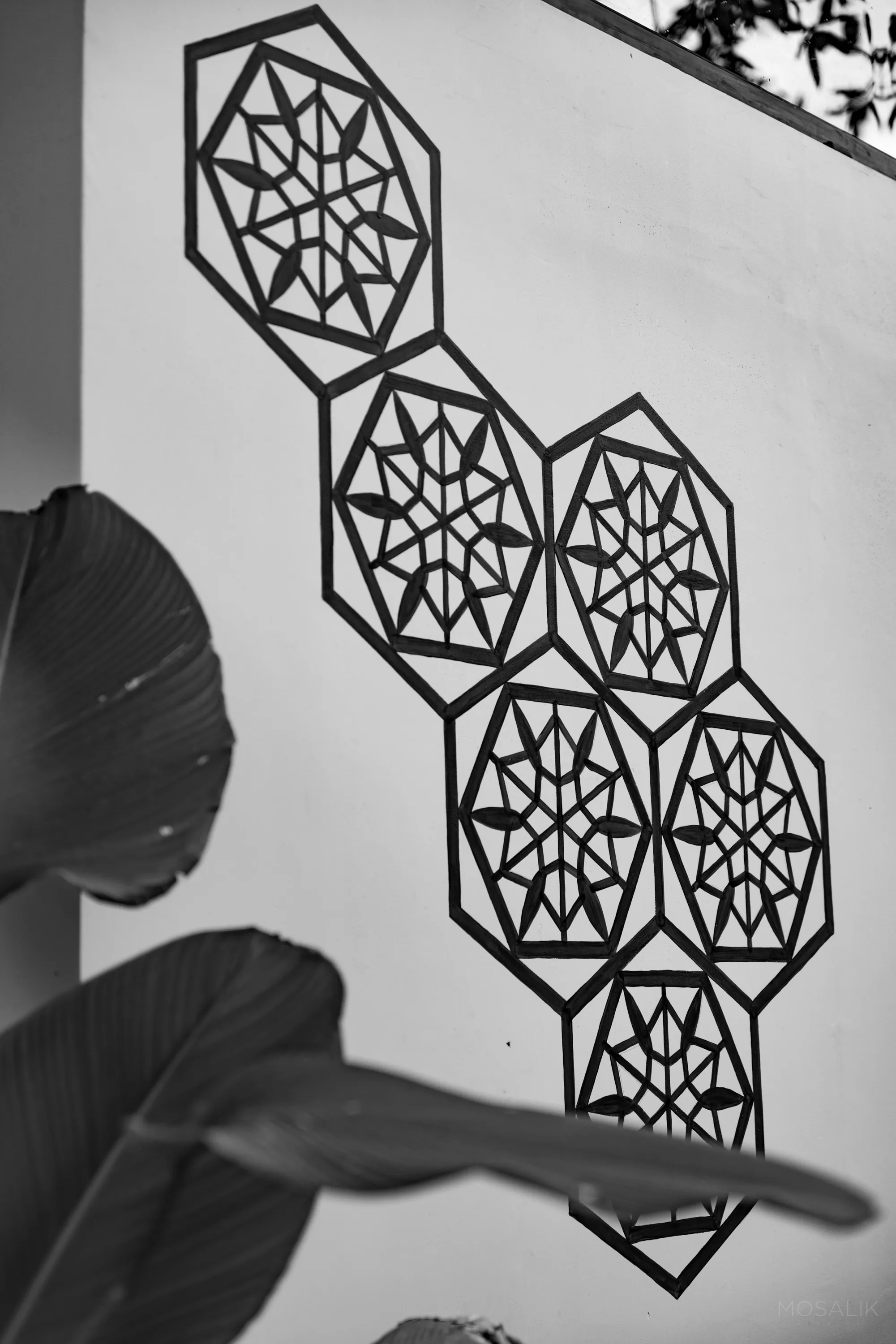 Geometric jaali screen detail at Jaali Blue