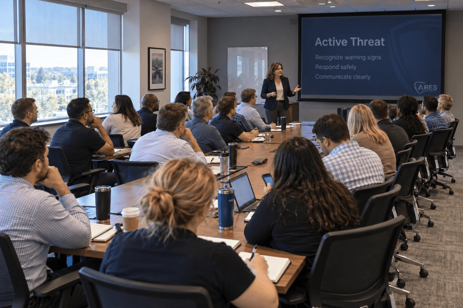 Ares active threat training session for a corporate team