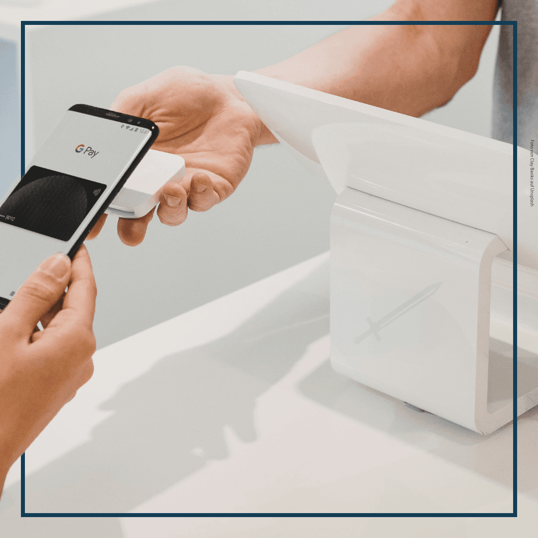 Ein kontaktloser Zahlvorgang mit Google Pay