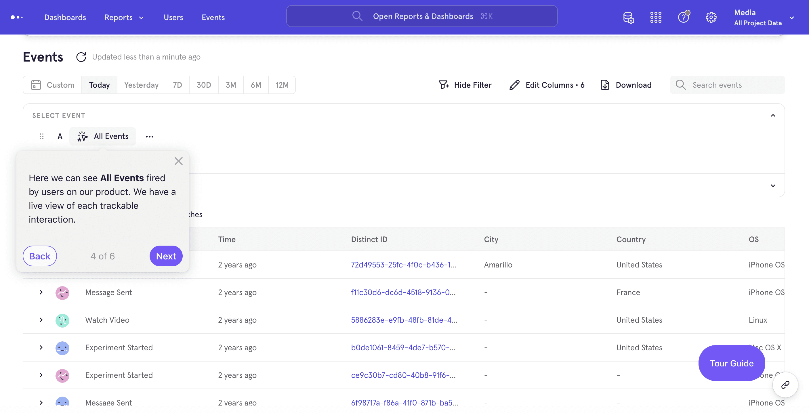 Even tracking mixpanel