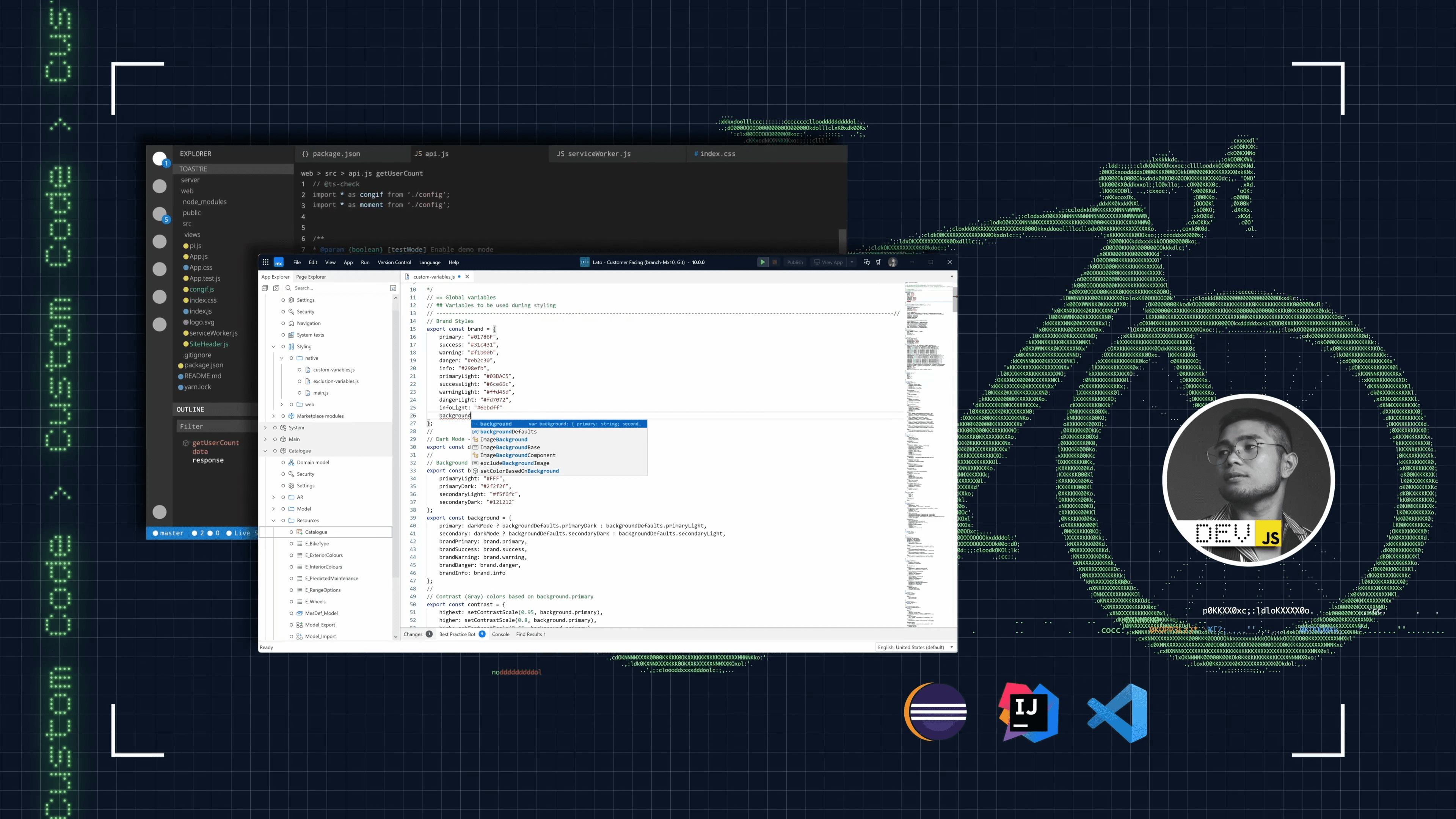 Showcase of Pro Dev and IDE connection possibilities for hard coding