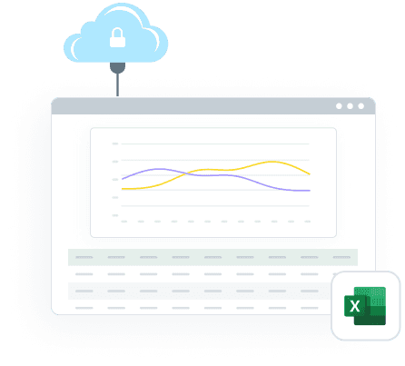 Computer screen connected to server to download Excel