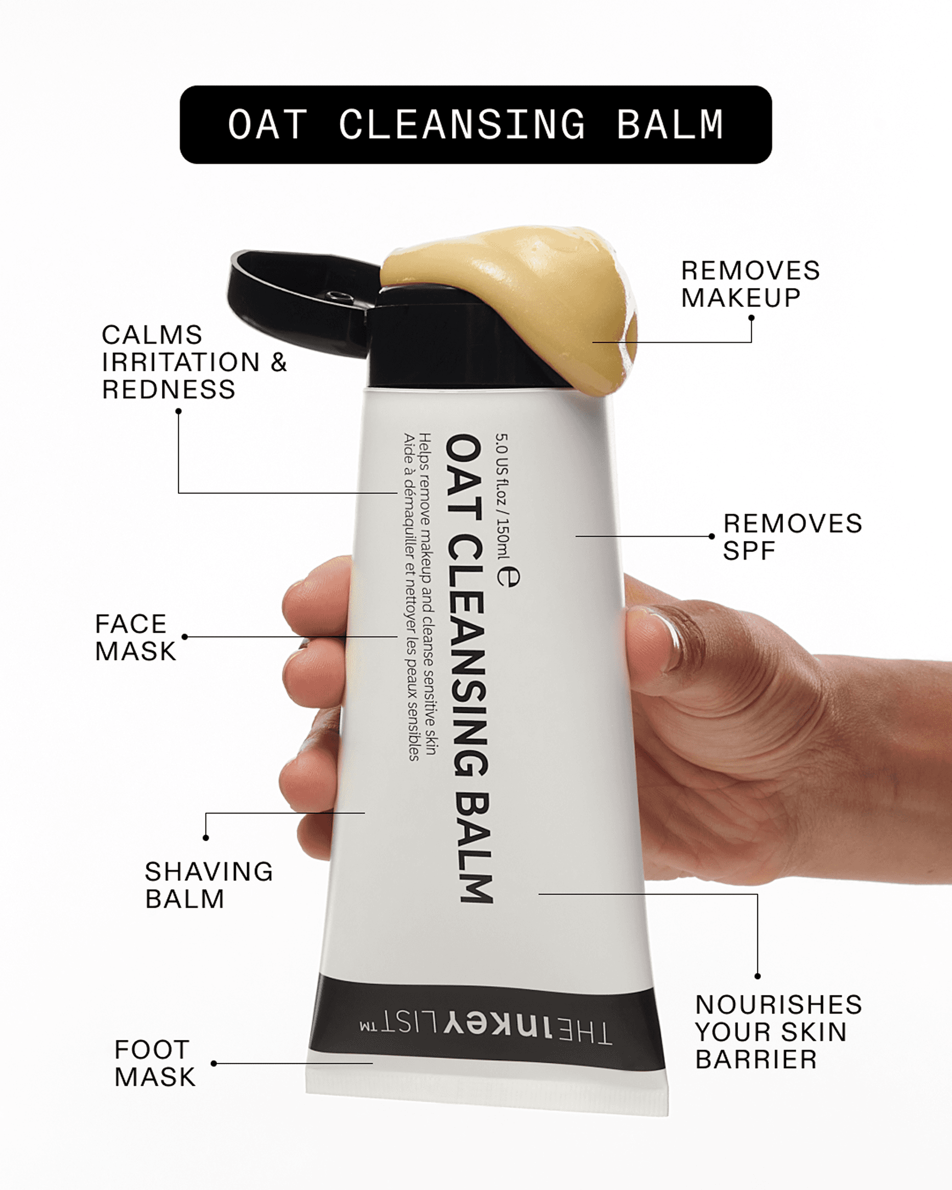 The Inkey List Oat Cleansing Balm Infographic Graphic Design