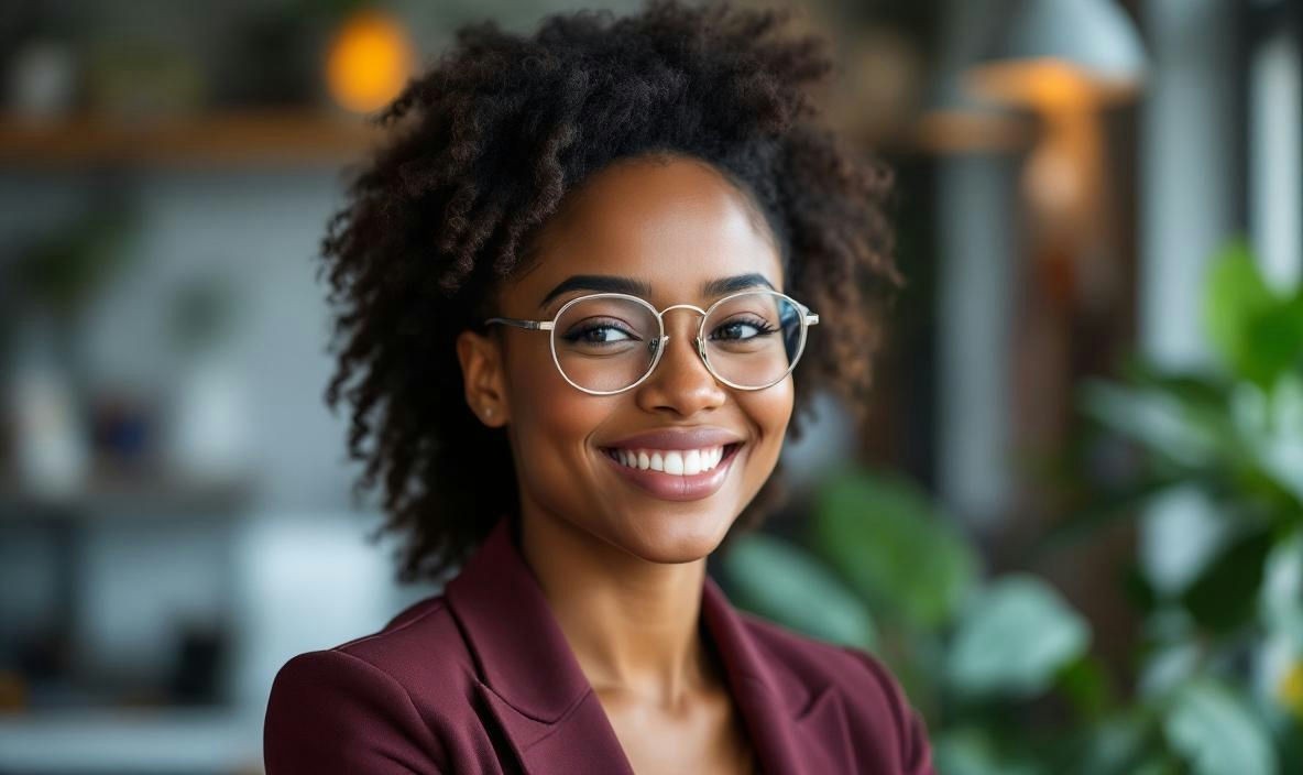 Woman wearing glasses