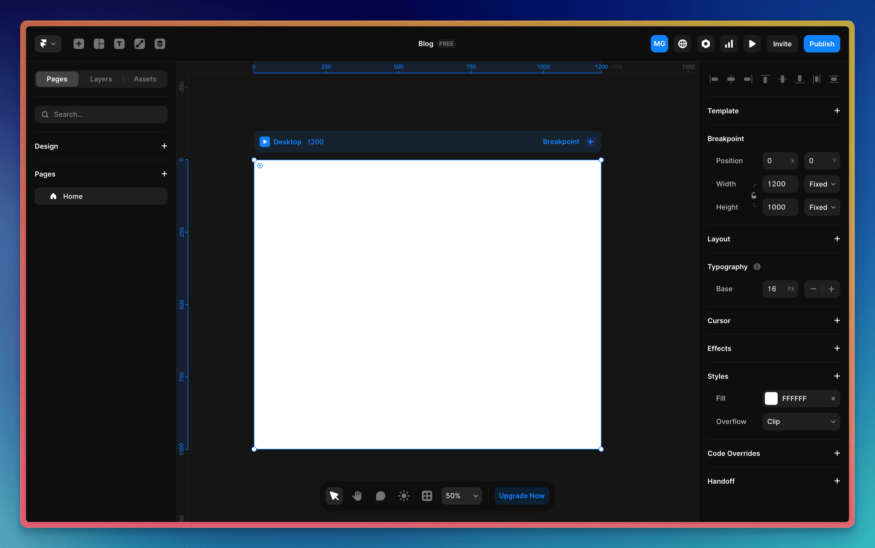 Interface de Framer