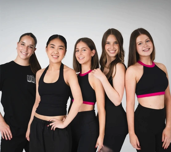 Senior students in our new uniforms in the studio