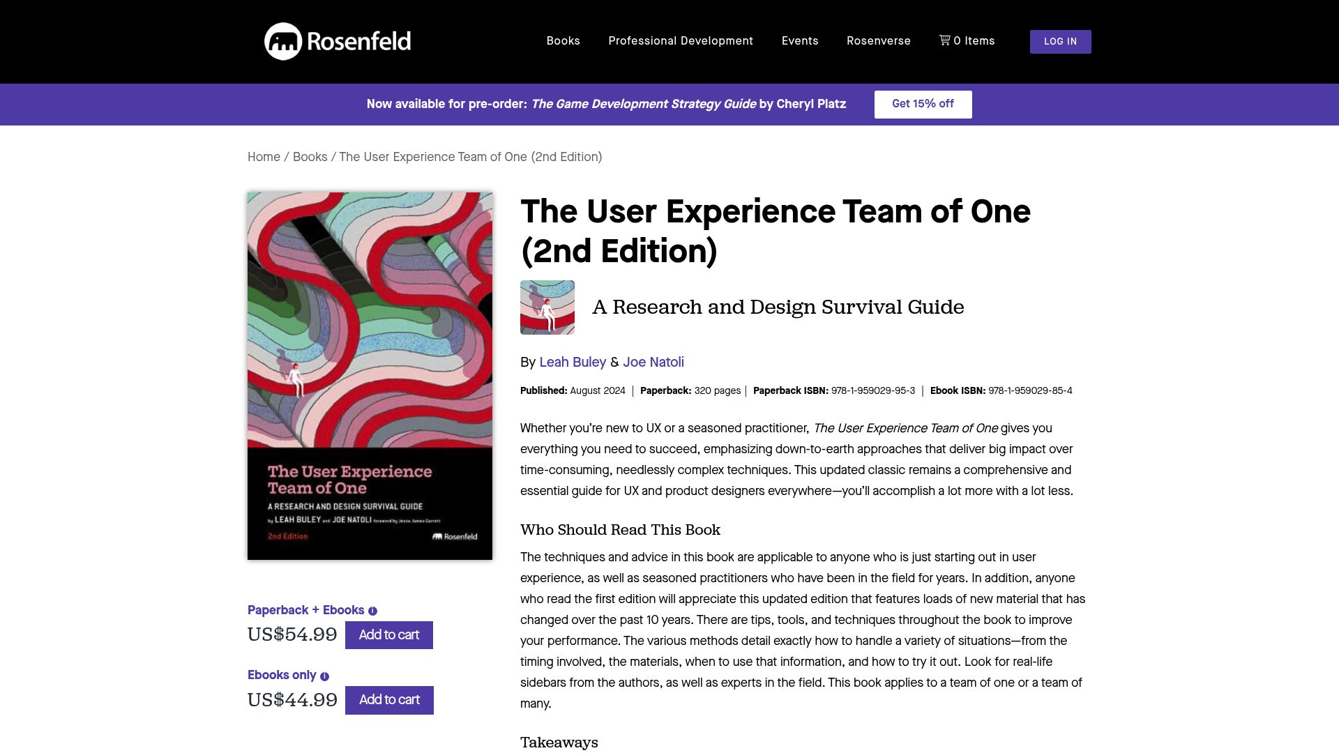 Top 10 Essential UX Books to Read in 2025 - The User Experience Team of One by Leah Buley