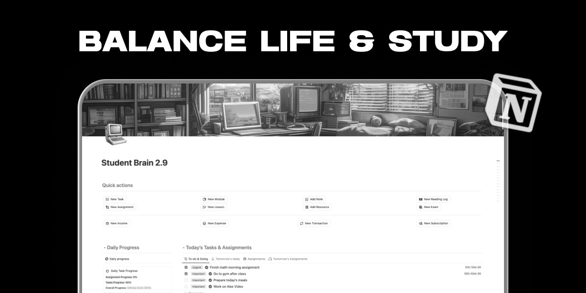 Notion School planner