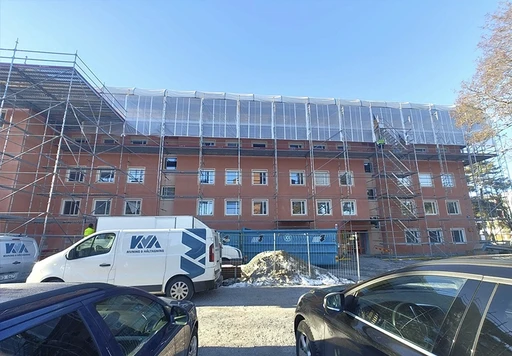 Temporary Roof System in real life made by Hyrex using Scaffcalc