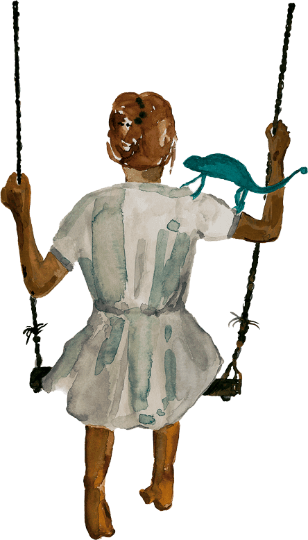 Ava auf einer Schaukel