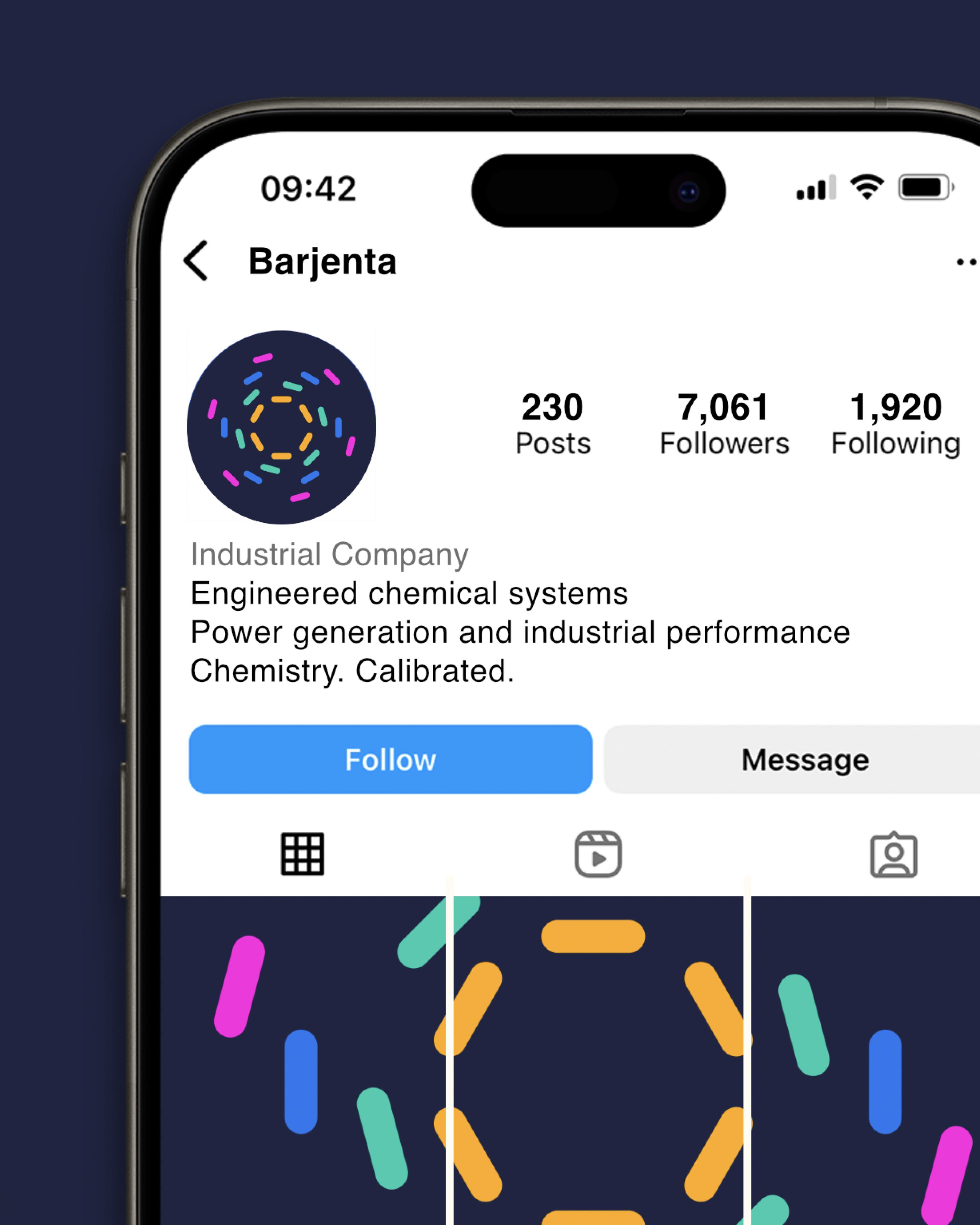 Instagram mockup for Barjenta