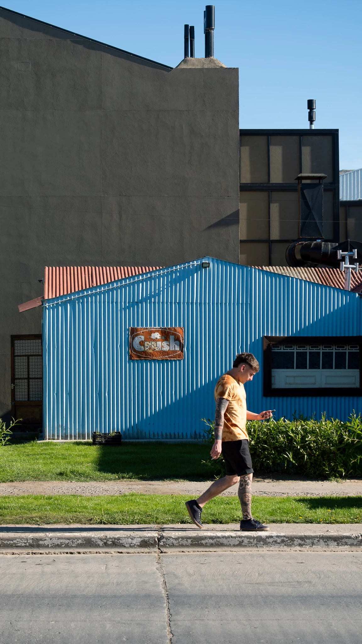 Man walking down the street, Patagonia