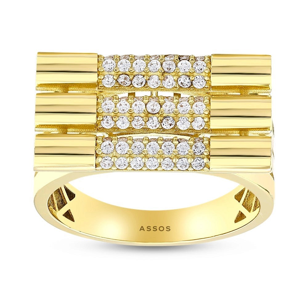 Taşlı Tasarım 14 Ayar Altın Yüzük - Assos Pırlanta Şıklığı