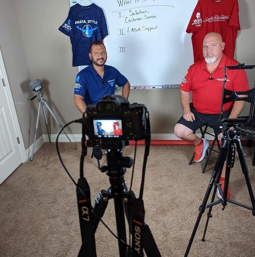 Filming session for 300x Academy online courses, capturing the educational process