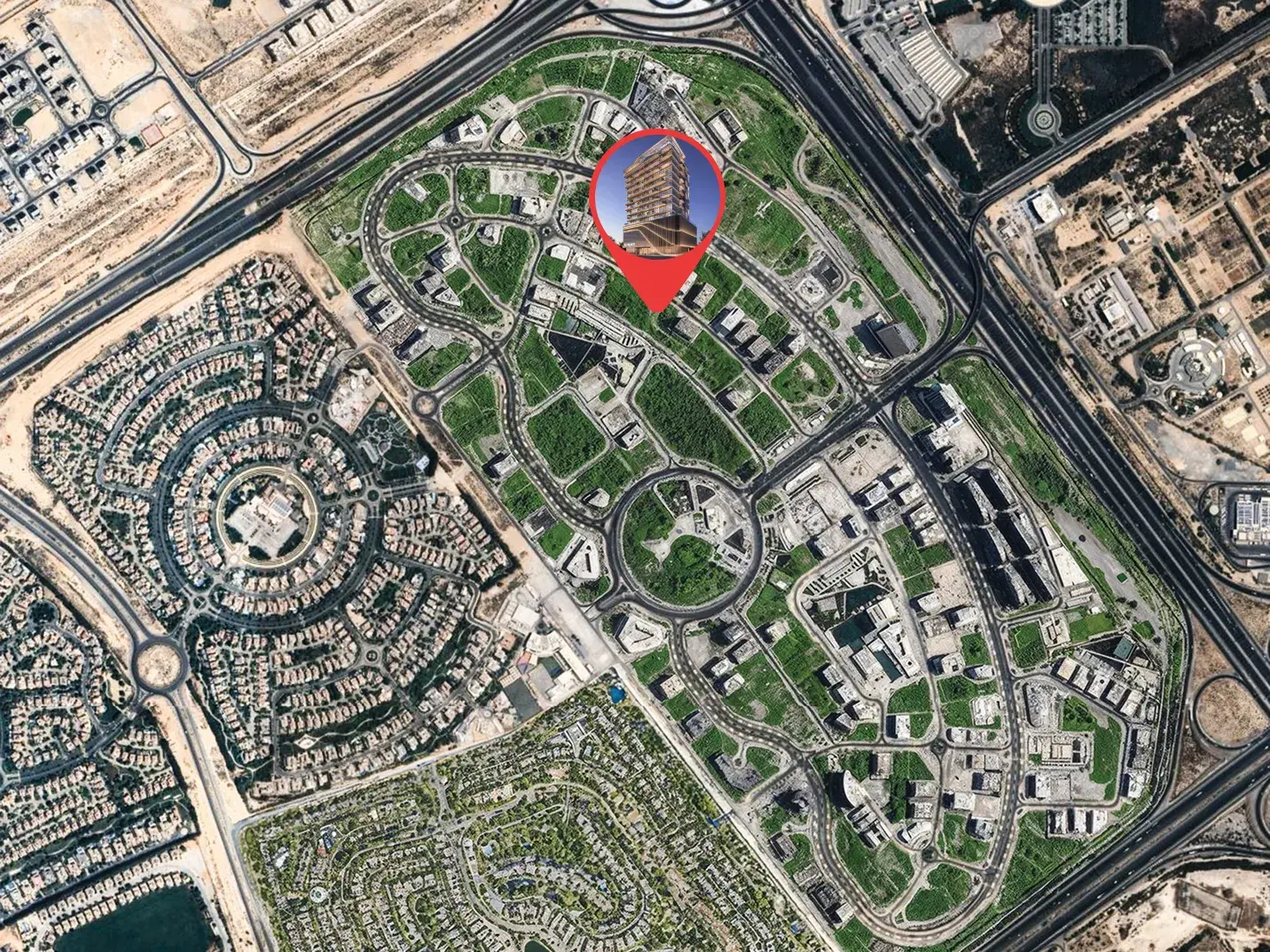 ELAN Tower master plan in Dubai Land Residence Complex
