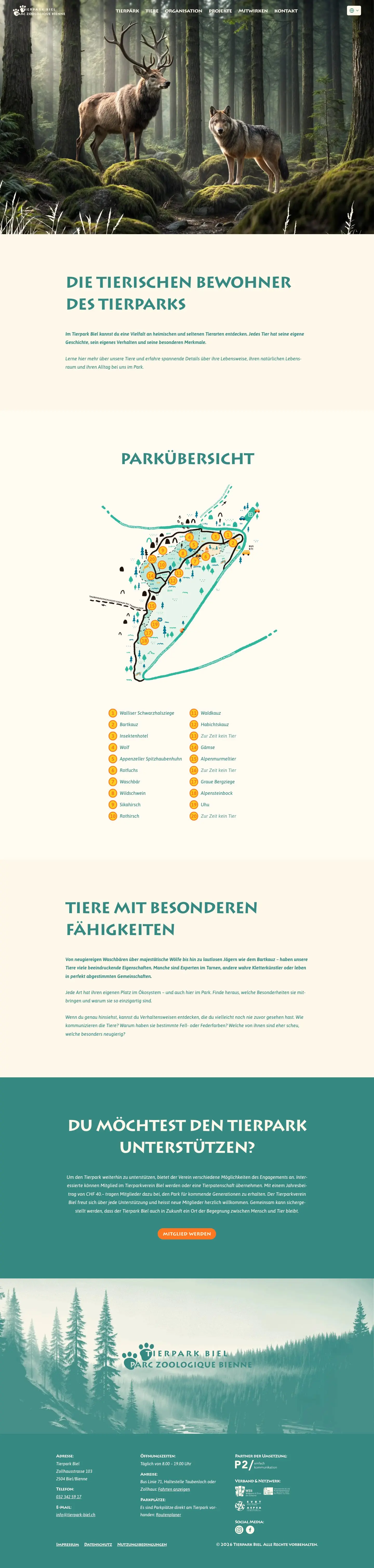 Tierpark Biel – Tiere