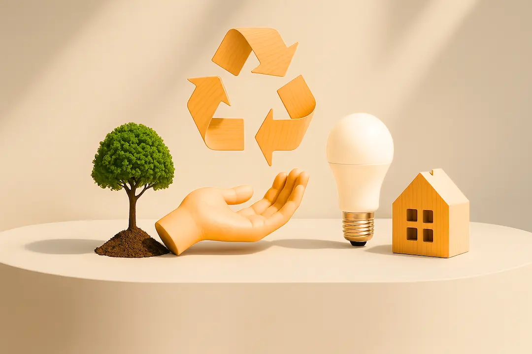 Symbole 4 Arten Nachhaltigkeit Podest