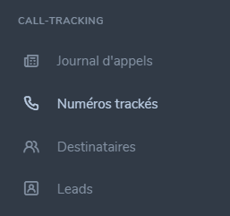 Accéder aux numéros trackés