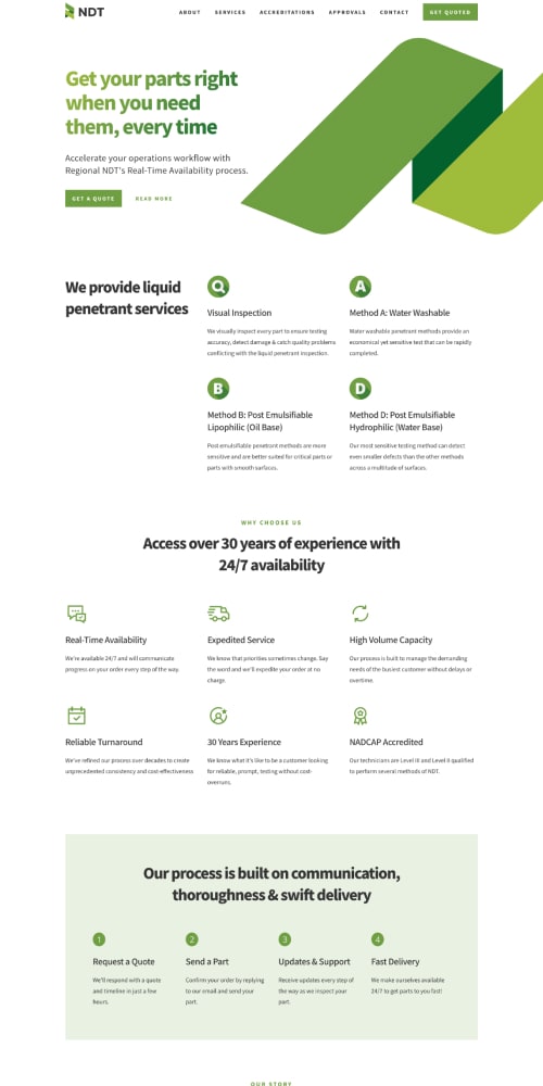 Startup Website Design - Regional NDT