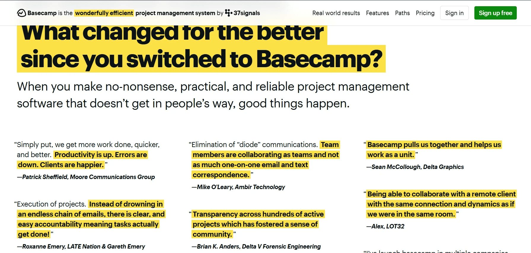 basecamp wall of love example