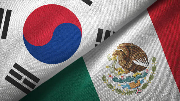 South Korea and Mexico flags